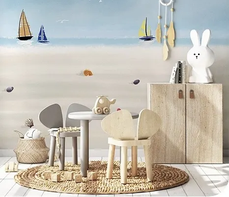 Kids beach mural wallpaper